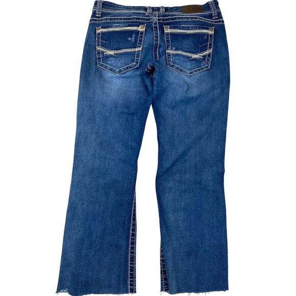 BKE Mens Jeans Size 32x35.5 Payton Classic Blue Distressed Cotton Blend - Picture 2 of 16